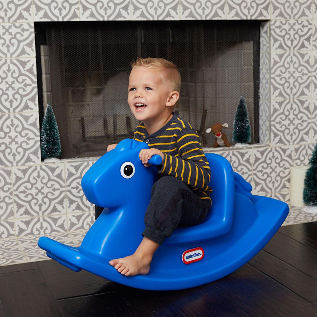 Rocking Horse - Primary Blue - Compact Toddler Rocker for Indoor and Outdoor Play for Gentle Rocking and Imaginative Play