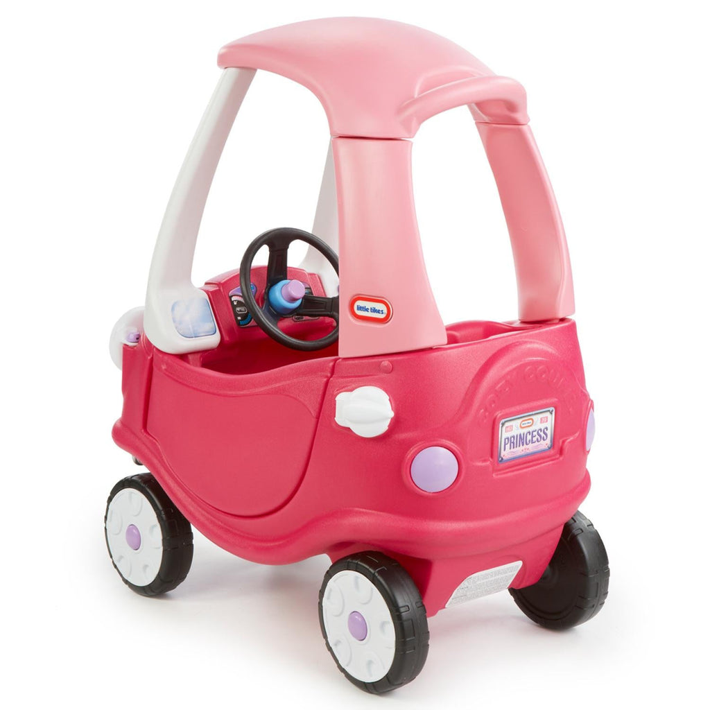 Princess Cozy Coupe® - Pink Ride-On Car with Parent Push Handle for Parent-Guided and Foot-Powered Play