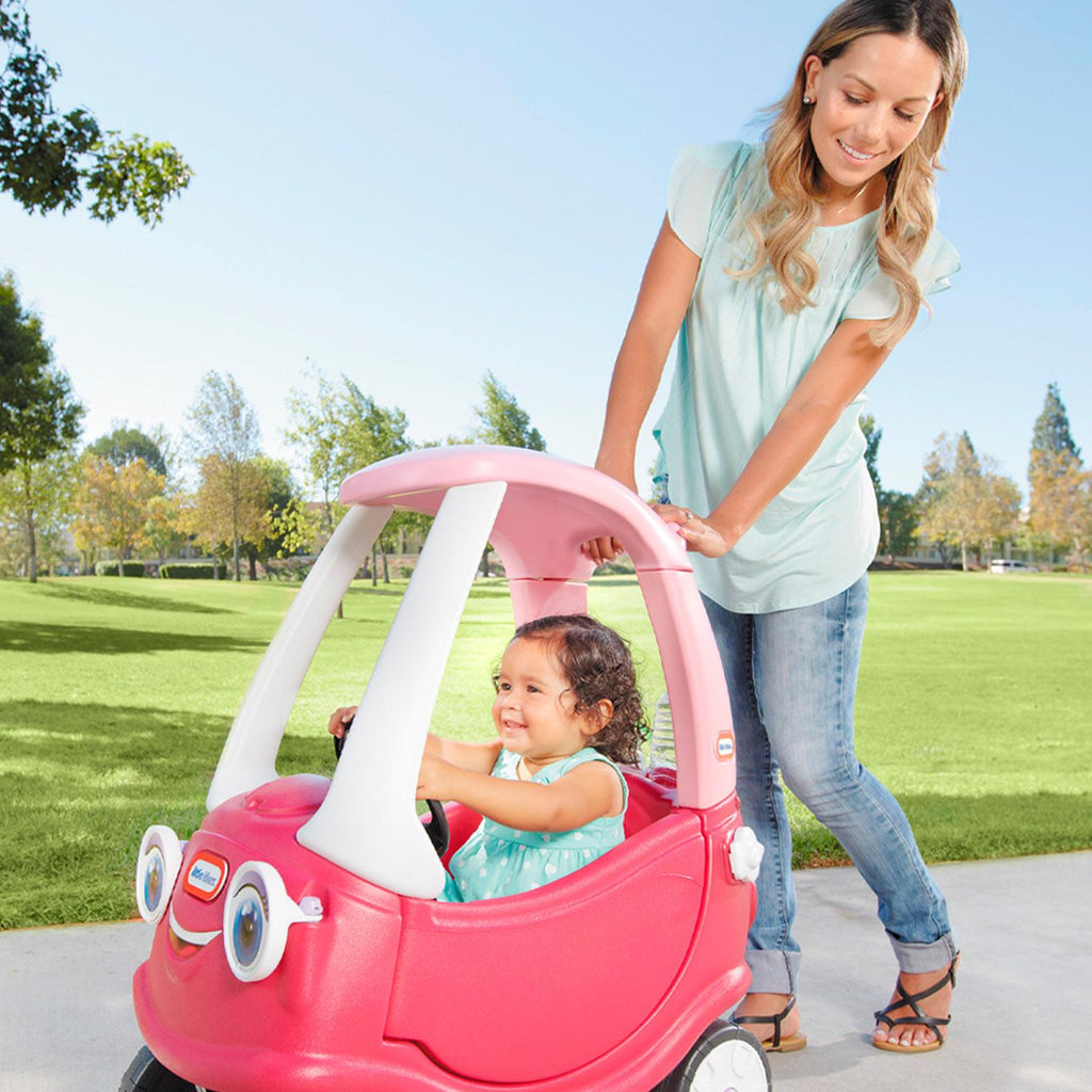 Princess Cozy Coupe® - Pink Ride-On Car with Parent Push Handle for Parent-Guided and Foot-Powered Play