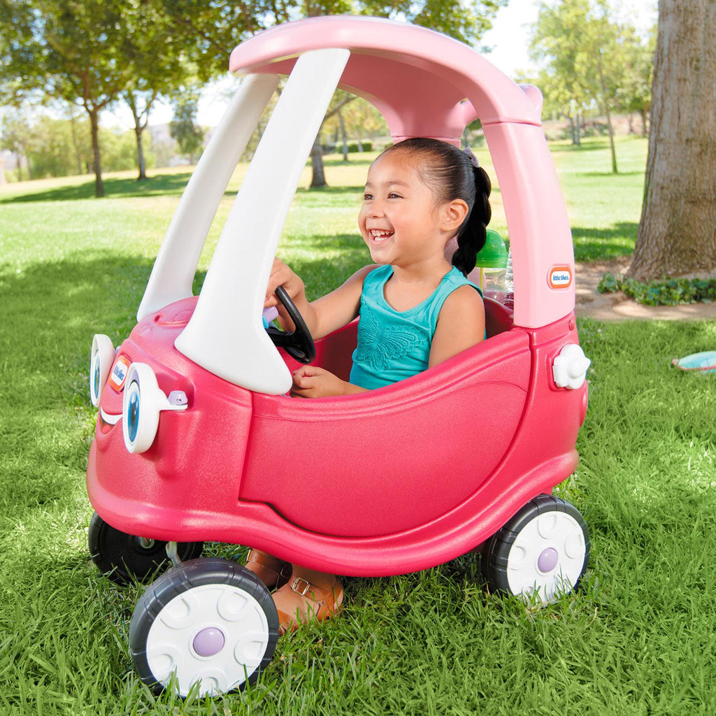Princess Cozy Coupe® - Pink Ride-On Car with Parent Push Handle for Parent-Guided and Foot-Powered Play