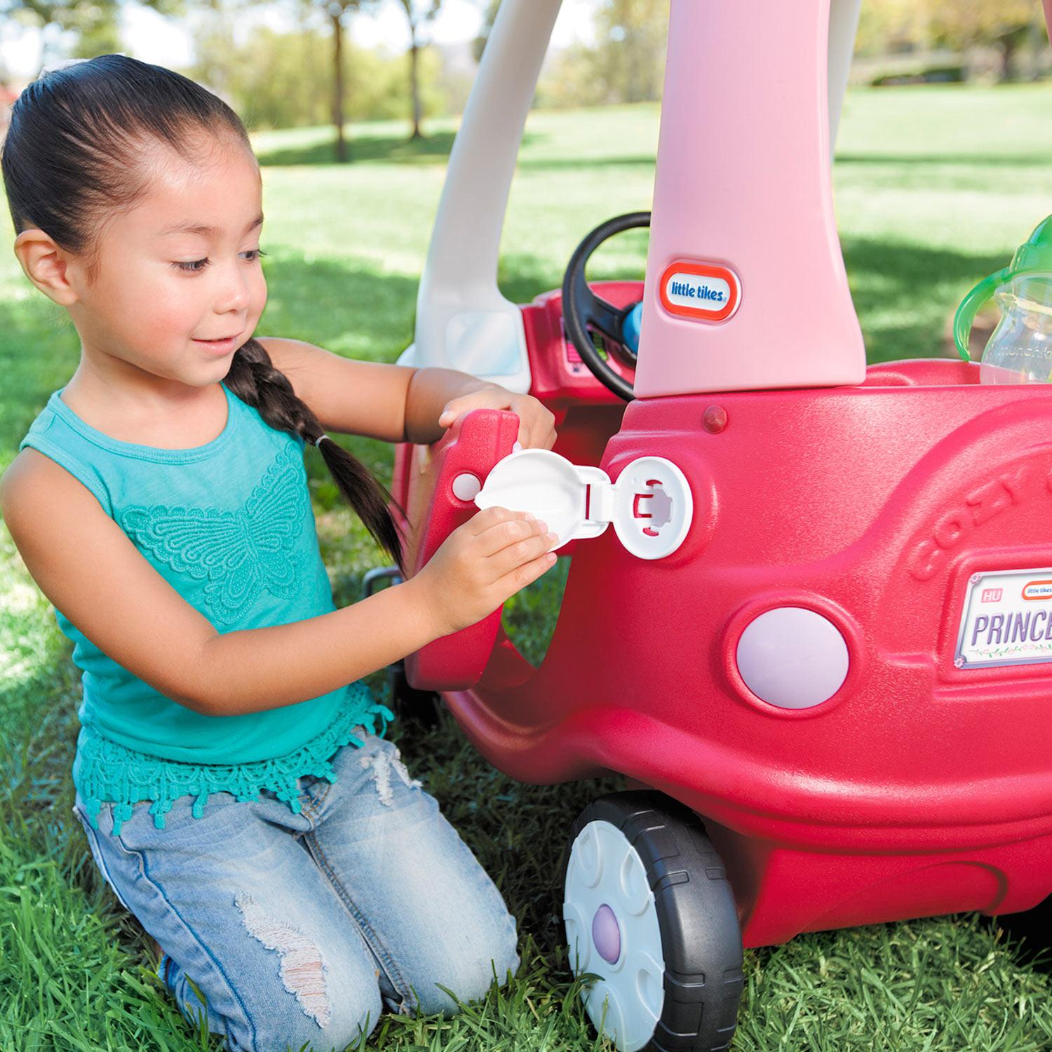 Princess Cozy Coupe® - Pink Ride-On Car with Parent Push Handle for Parent-Guided and Foot-Powered Play