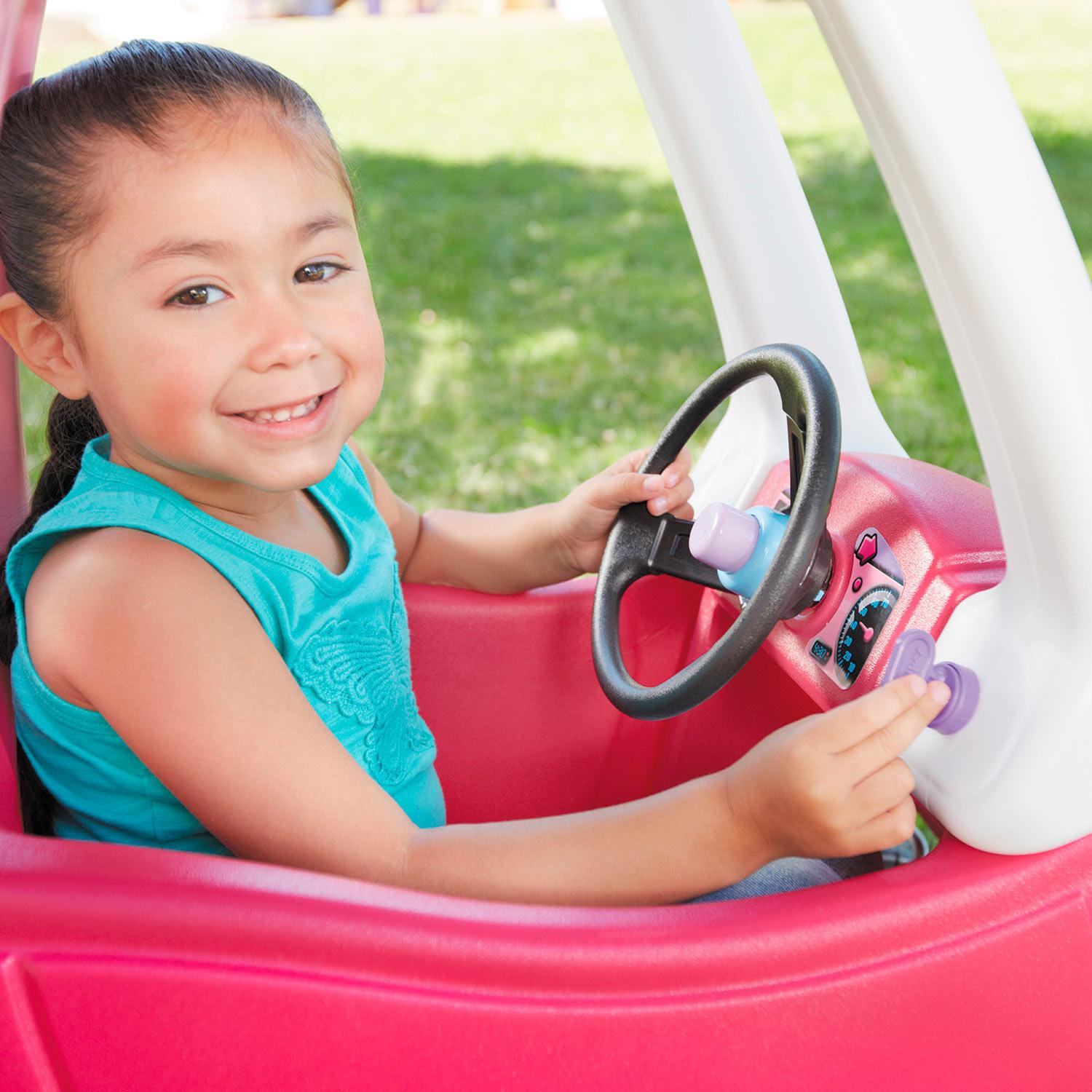Princess Cozy Coupe® - Pink Ride-On Car with Parent Push Handle for Parent-Guided and Foot-Powered Play
