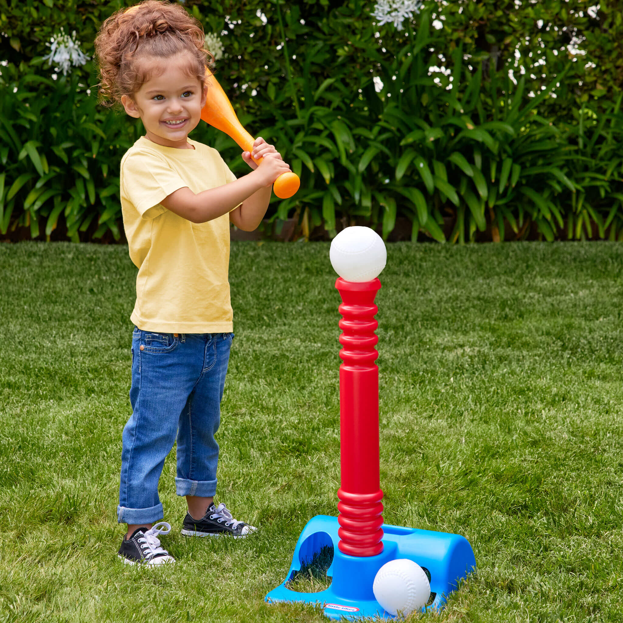 TotSports™ T-Ball Set - Backyard Baseball Practice Set for Young Players for Easy Contact and Active Play