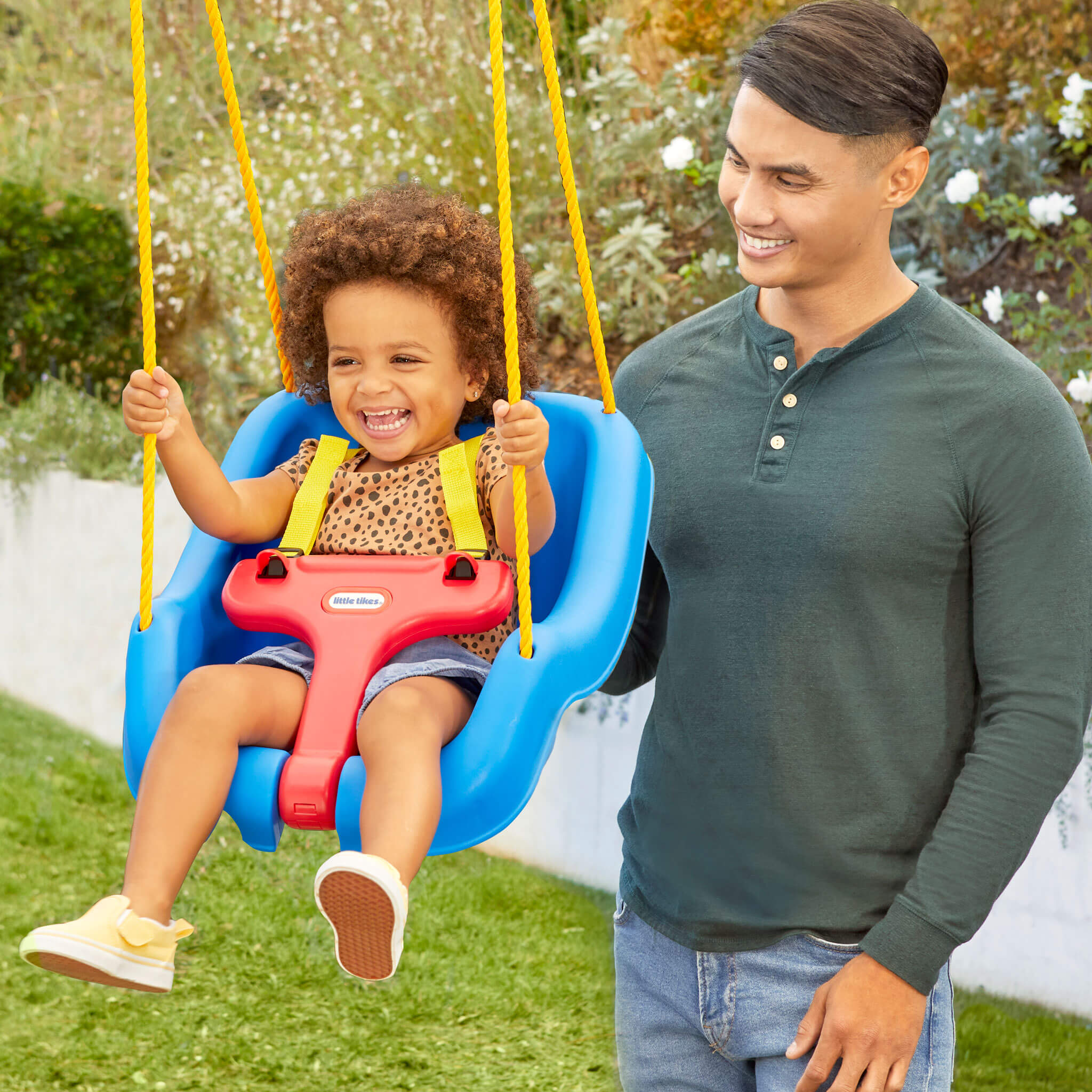 2-in-1 Snug 'n Secure™ Swing - Blue - Convertible Baby-to-Toddler Outdoor Swing for Secure and Comfortable Swinging
