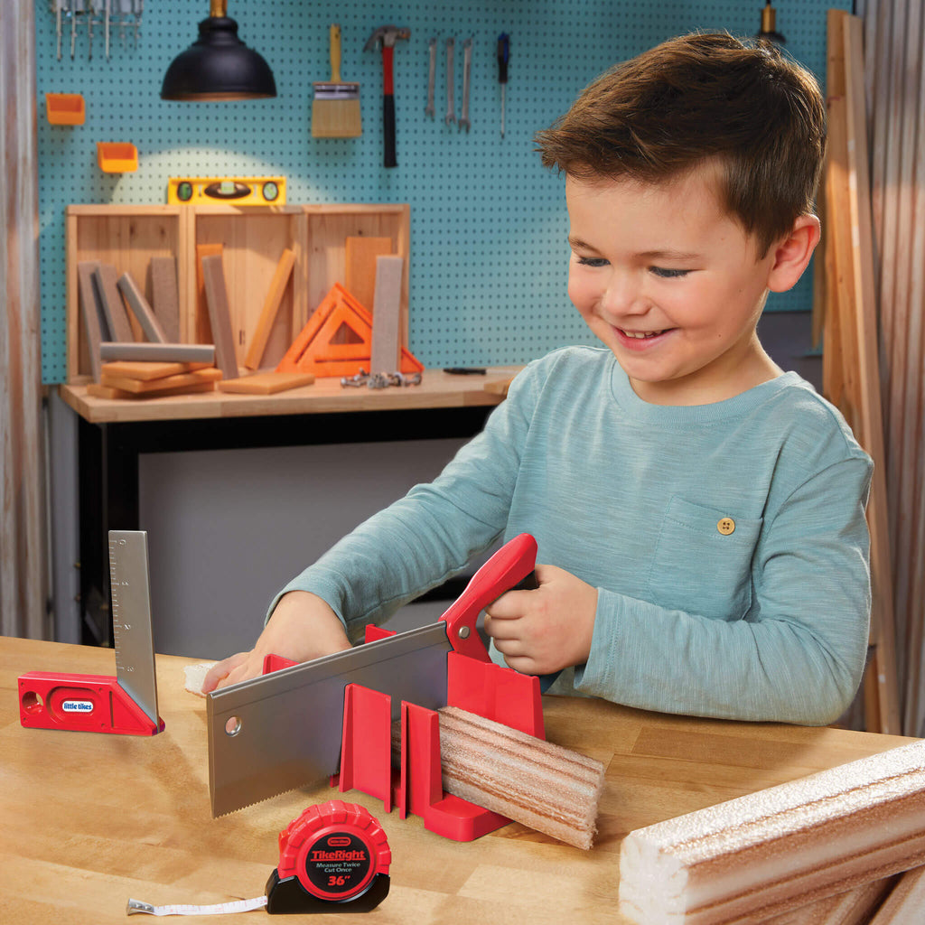 Creative Construction™ Measure and Cut Set - Kids Measuring and Pretend Cutting Workshop Set for Measuring, Marking and Creative Building