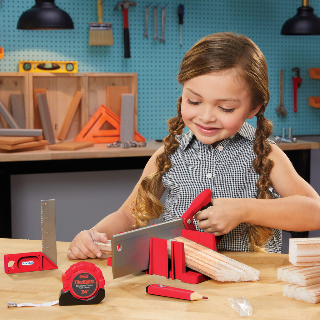 Creative Construction™ Measure and Cut Set - Kids Measuring and Pretend Cutting Workshop Set for Measuring, Marking and Creative Building