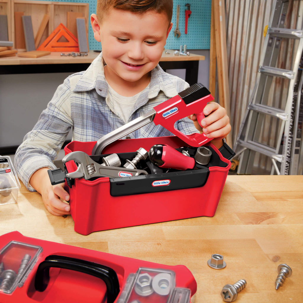 Creative Construction™ Tool Box Set - Portable Pretend Tool Set for Young Builders for Fine Motor and Problem-Solving Play