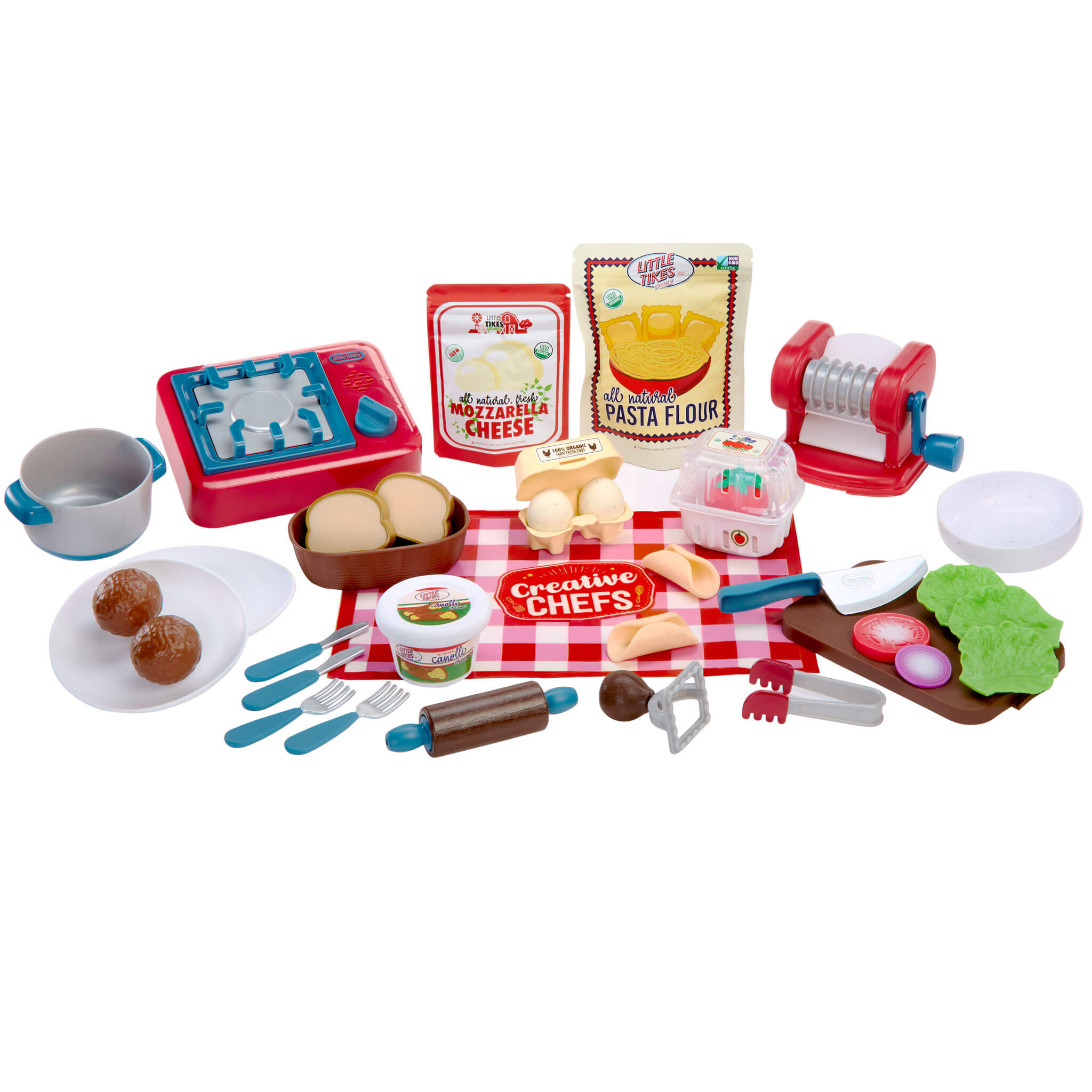 Creative Chefs™ Italian Restaurant Kit - Restaurant Play Set with Pasta Maker and Recipe Cards for Preparing, Cooking and Serving Adventures