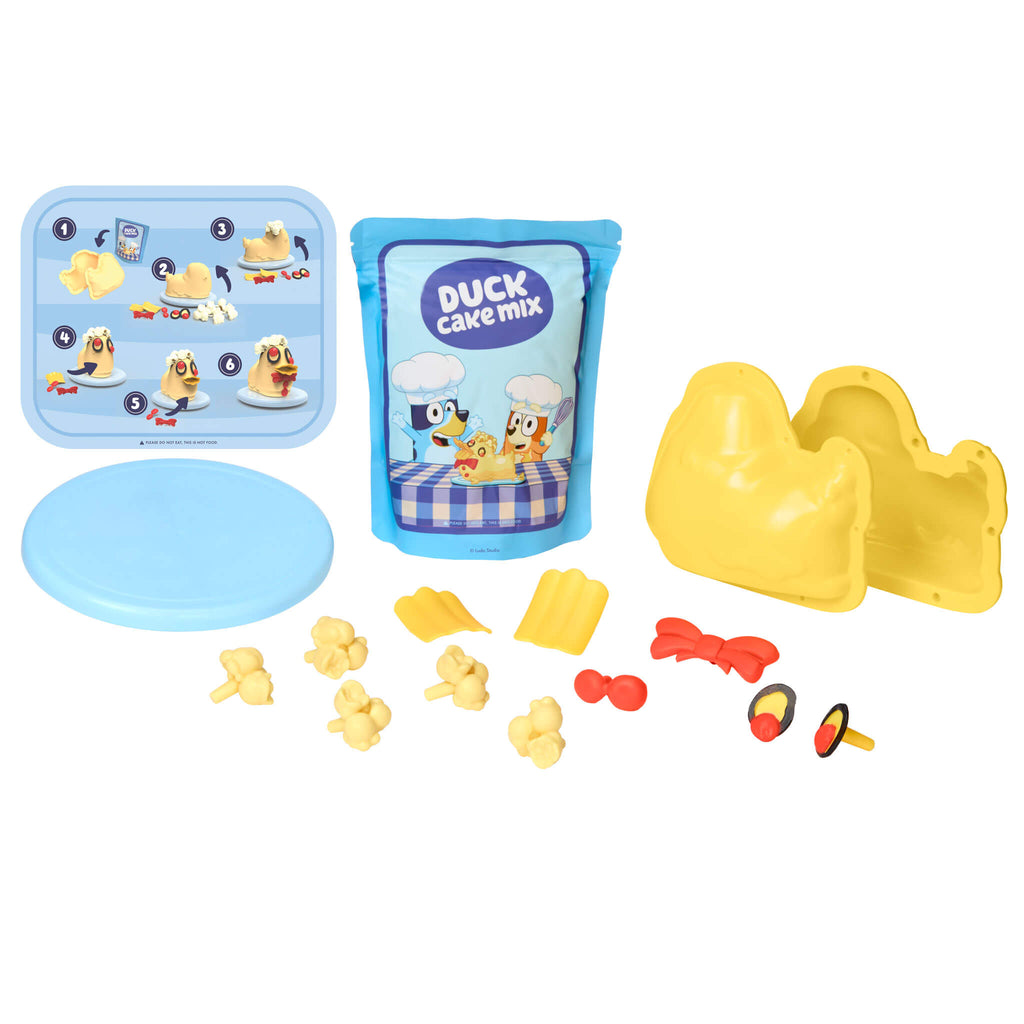 Creative Chefs™ Bluey - Duck Cake Kit - Pretend Baking Kit with Recipe Cards and Play Ingredients for Preparing, Assembling and Decorating