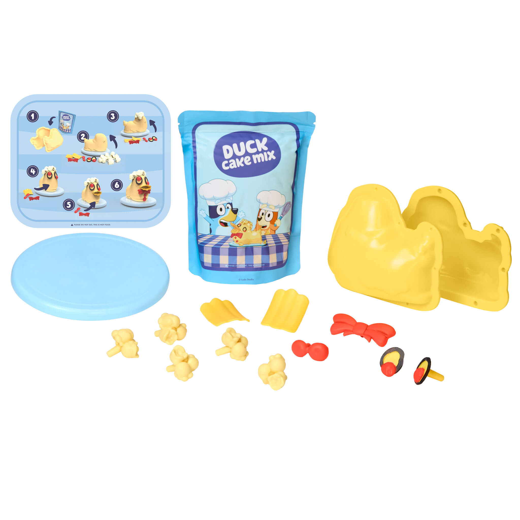 Creative Chefs™ Bluey - Duck Cake Kit - Pretend Baking Kit with Recipe Cards and Play Ingredients for Preparing, Assembling and Decorating