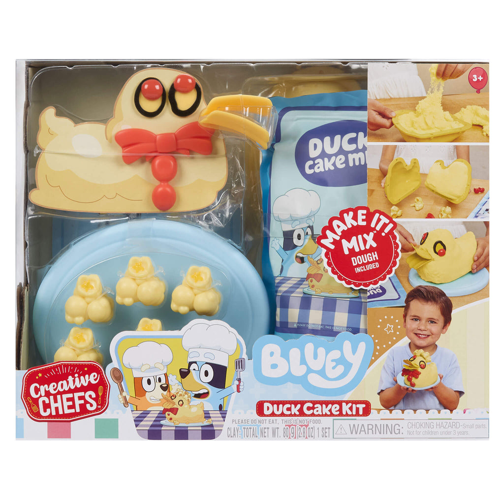 Creative Chefs™ Bluey - Duck Cake Kit - Pretend Baking Kit with Recipe Cards and Play Ingredients for Preparing, Assembling and Decorating
