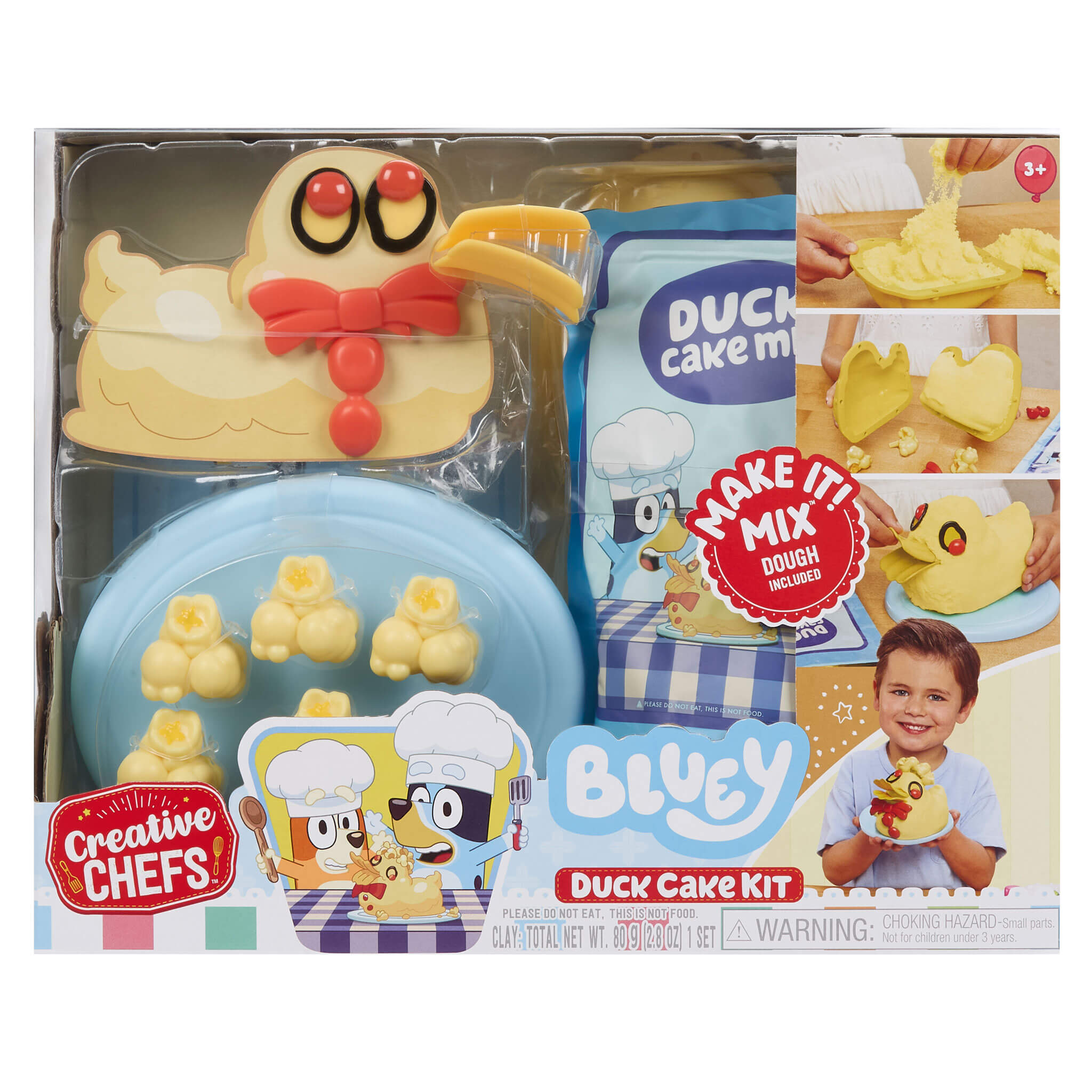 Creative Chefs™ Bluey - Duck Cake Kit - Pretend Baking Kit with Recipe Cards and Play Ingredients for Preparing, Assembling and Decorating