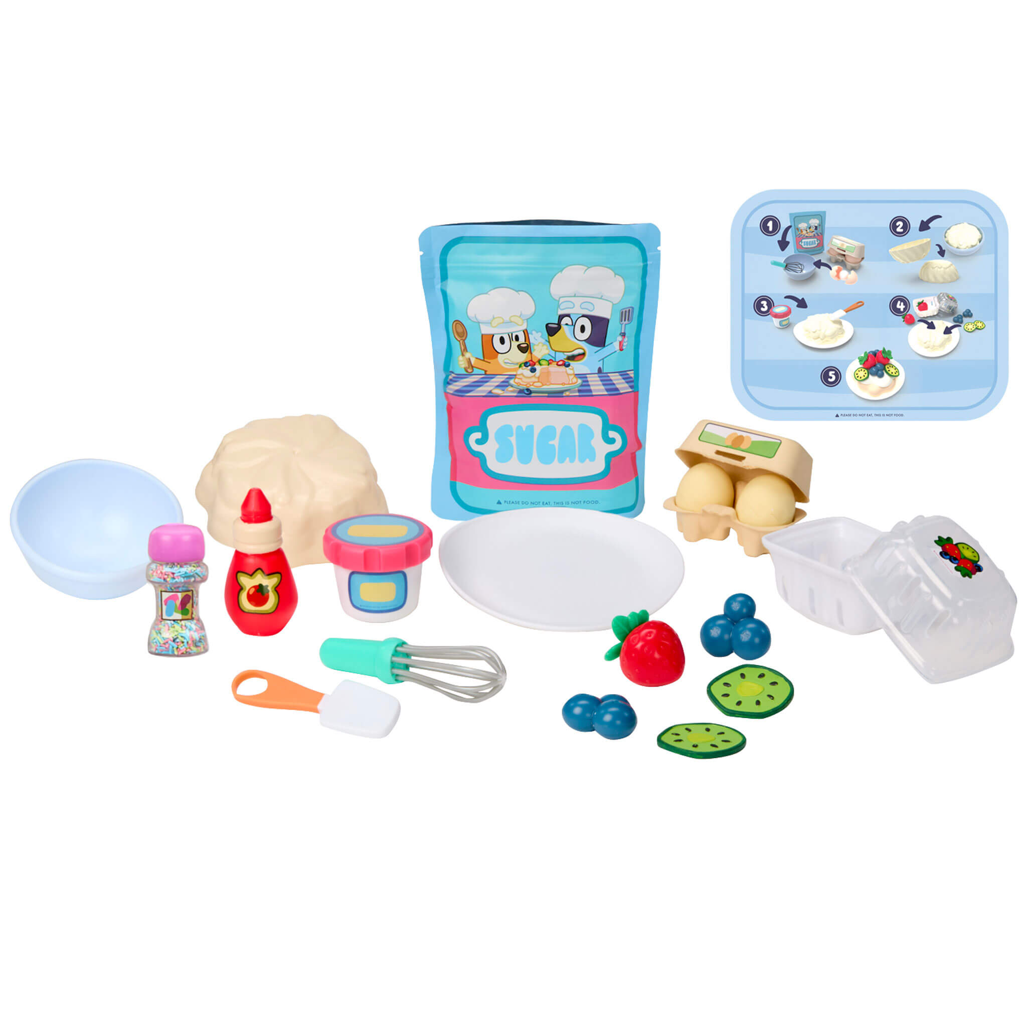 Creative Chefs™ Bluey - Pavlova Kit - Pretend Dessert Kit with Recipe Cards and Reusable Mix for Step-by-Step Pretend Dessert Making