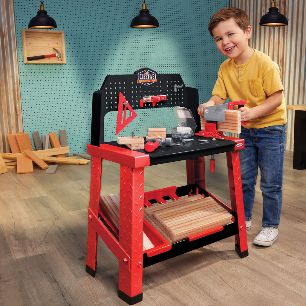 Creative Construction™ Workbench - Realistic Kids Workbench with Tools and Storage for Tool Recognition and Creative Building