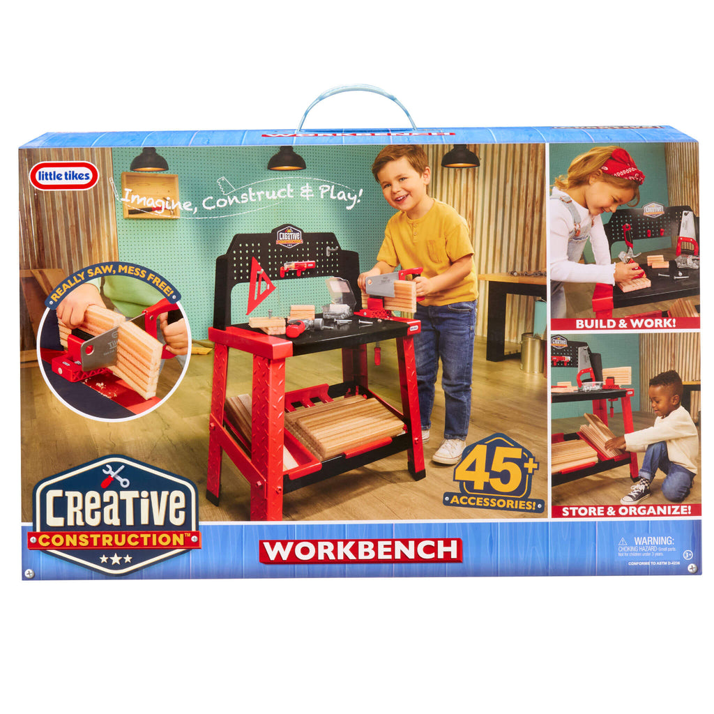 Creative Construction™ Workbench - Realistic Kids Workbench with Tools and Storage for Tool Recognition and Creative Building