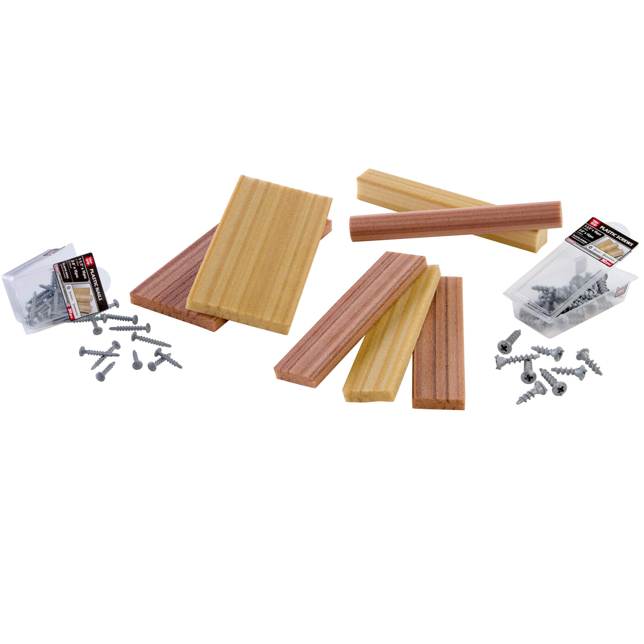 Creative Construction™ Wood, Nails and Screw Bundle - Pretend Building Materials for Workshop Play for Open-Ended Young Builder Play