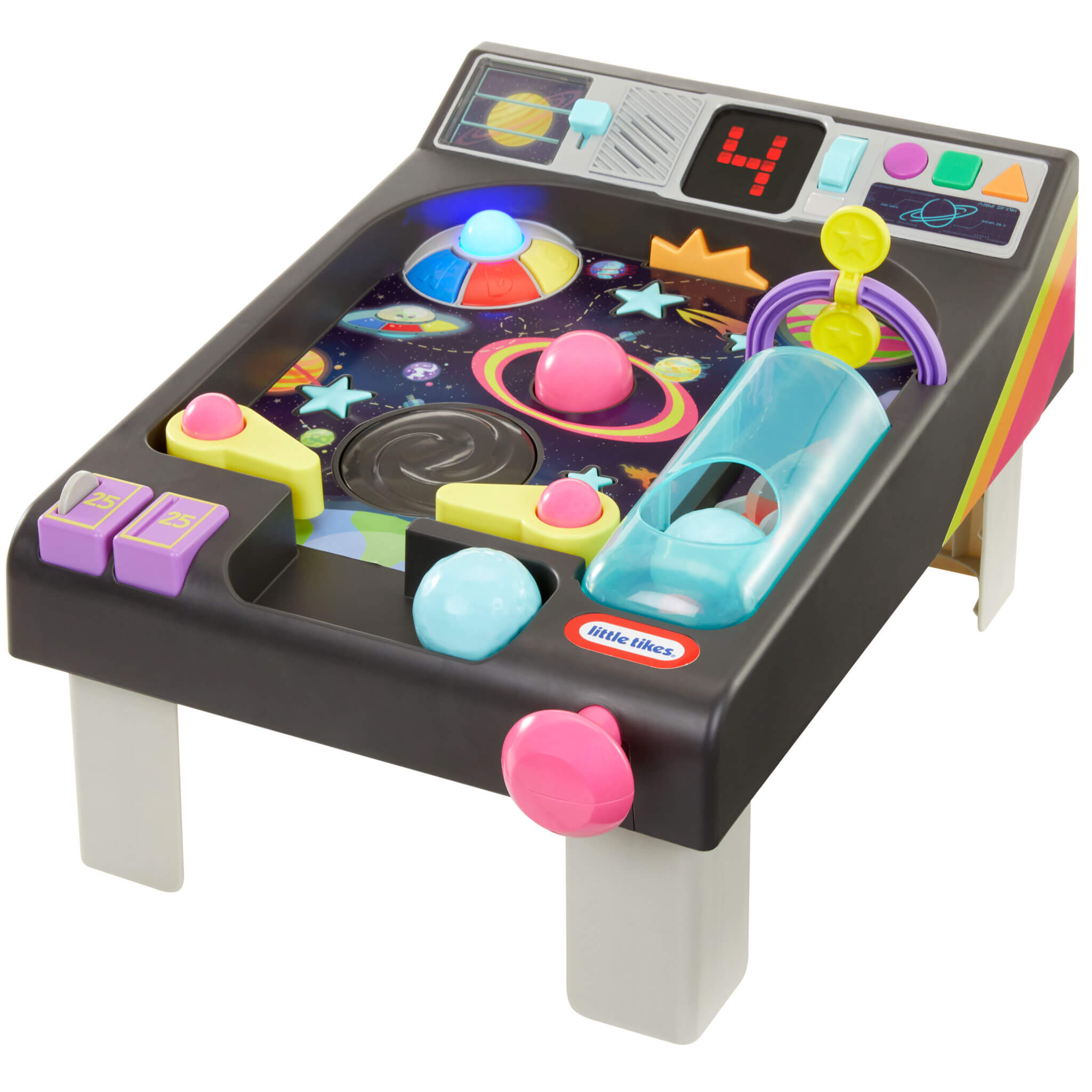 Old School My First Pinball Activity Table - Interactive Space-Themed Learning Activity Table for Numbers, Colors, Shapes and Motor Practice