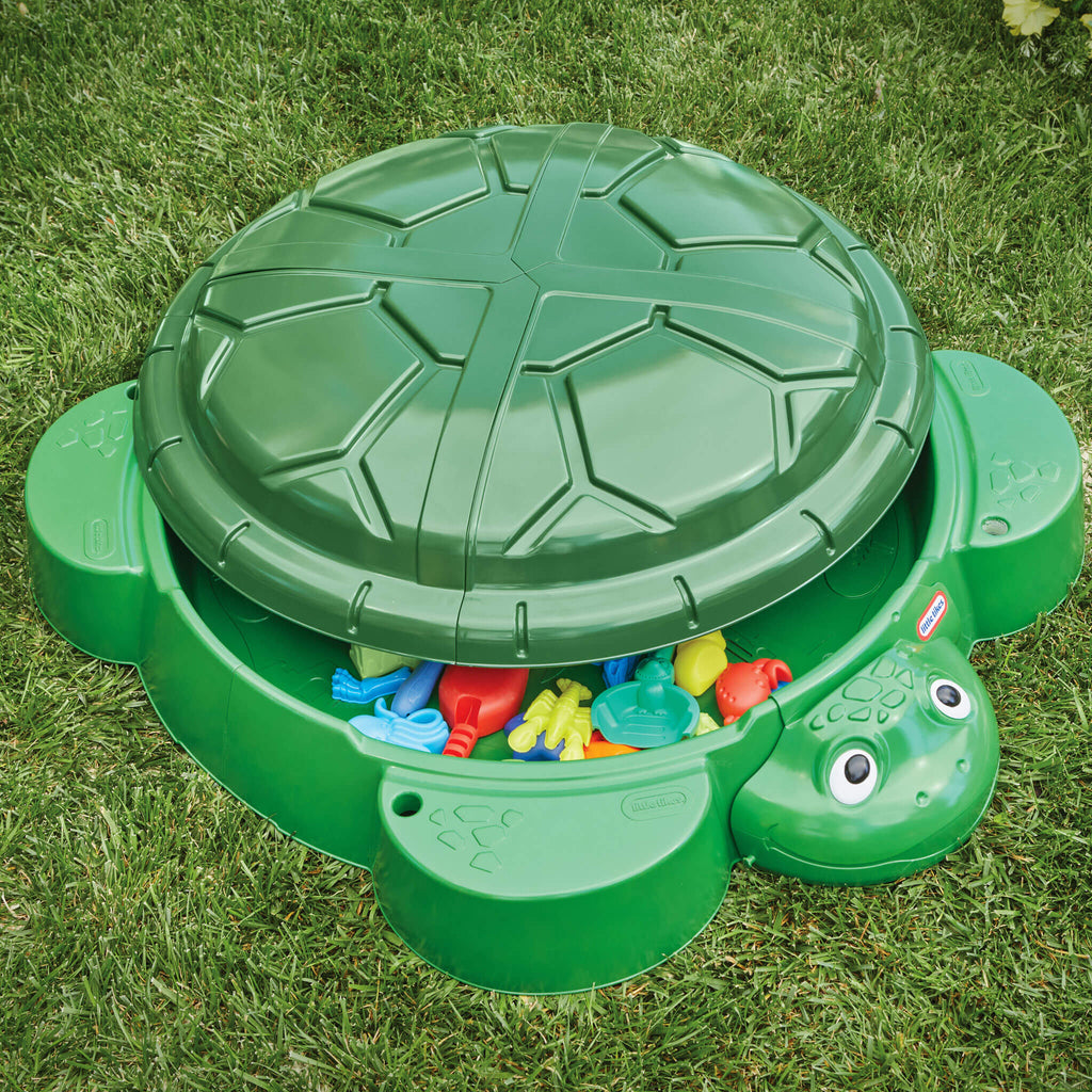 Turtle Sandbox - Outdoor Sand Play Center with Protective Lid for Covered Outdoor Sand Adventures
