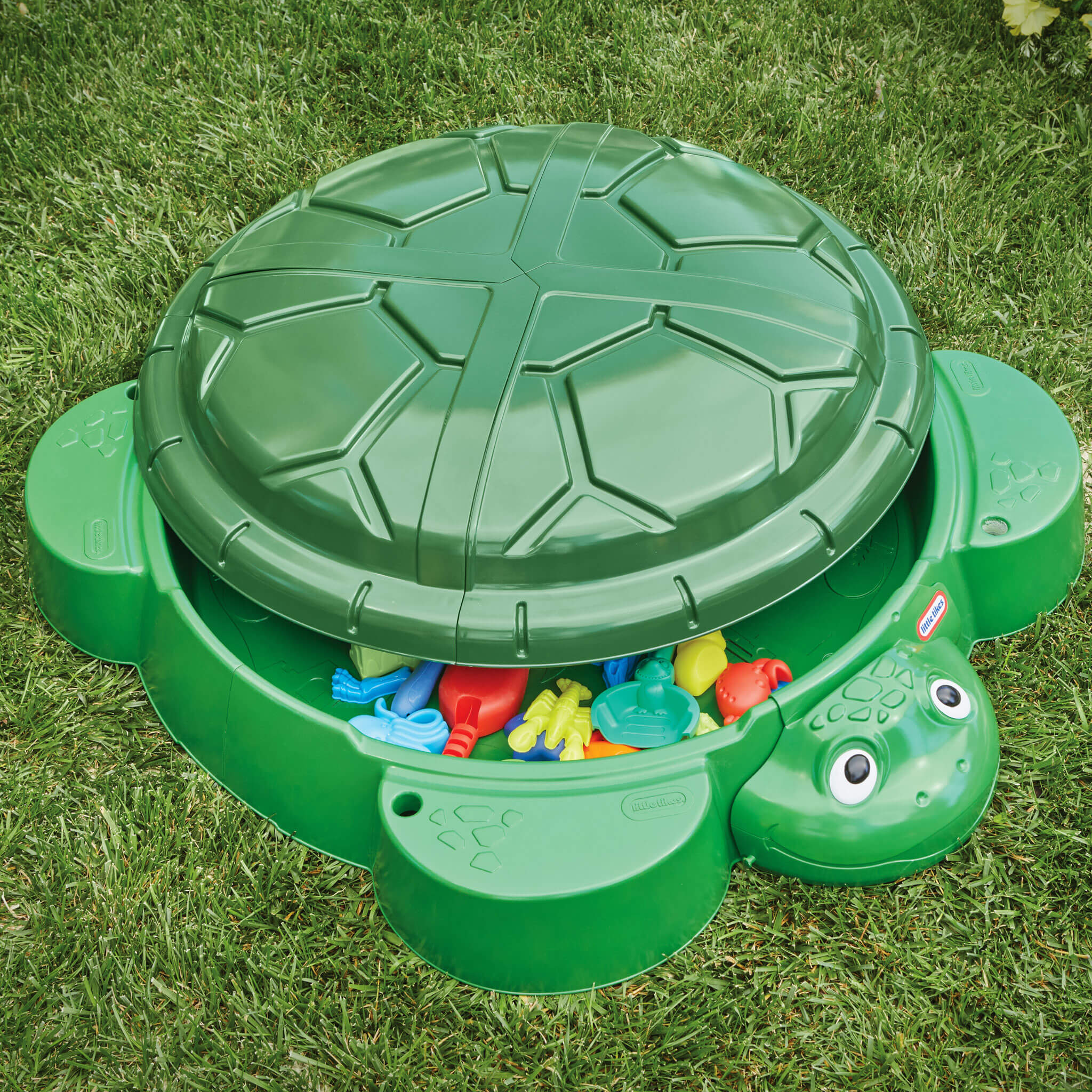 Turtle Sandbox - Outdoor Sand Play Center with Protective Lid for Covered Outdoor Sand Adventures
